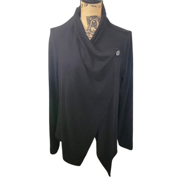 Large Michael Stars black draped slouchy knit jacket - Picture 1 of 6